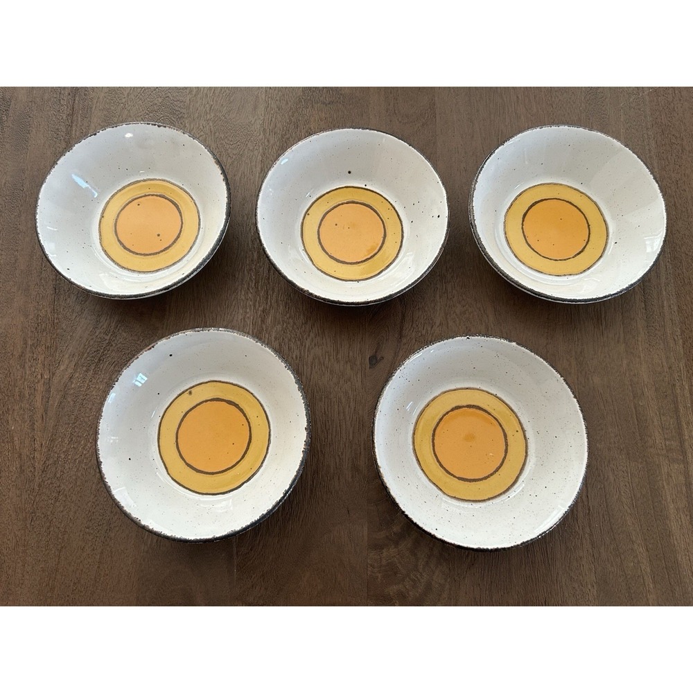 Vintage W R MIDWINTER Stonehenge Sun Cereal Bowls Set of 5 Retro